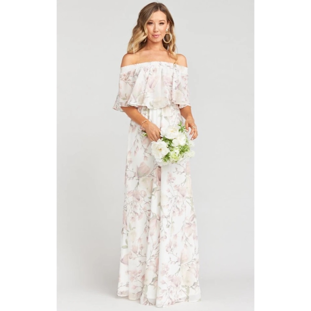 SHOW ME YOUR MUMU Dress Hacienda Maxi Floral in Ivory Crisp Size Small Worn Once